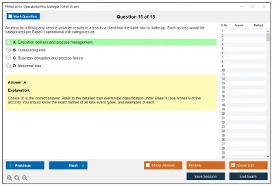 PRMIA 8010 Operational Risk Manager (ORM) Exam Practice test exam simulator test engine exam Prep practice test questions answers Image 15