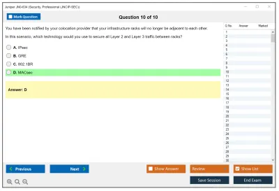 Juniper JN0-634 Security, Professional (JNCIP-SEC) Practice test exam simulator test engine exam Prep practice test questions answers Image 10