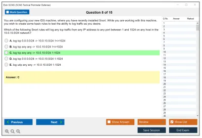 Exin SCNS SCNS Tactical Perimeter Defense Practice test exam simulator test engine exam Prep practice test questions answers Image 8