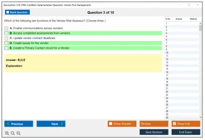 ServiceNow CIS-VRM Certified Implementation Specialist -Vendor Risk Management Practice test exam simulator test engine exam Prep practice test questions answers Image 3