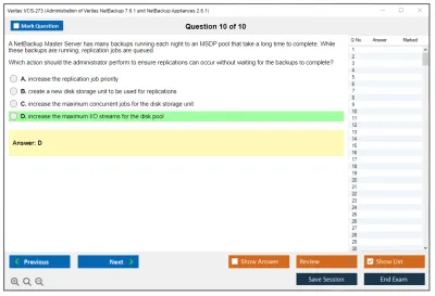 Veritas VCS-273 Administration of Veritas NetBackup 7.6.1 and NetBackup Appliances 2.6.1 Practice test exam simulator test engine exam Prep practice test questions answers Image 10