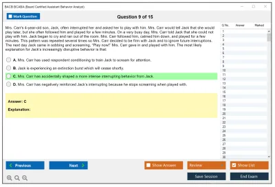 BACB BCABA Board Certified Assistant Behavior Analyst Practice test exam simulator test engine exam Prep practice test questions answers Image 9