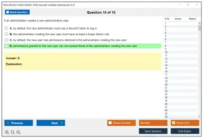 RSA 050-80-CASECURID01 RSA SecurID Certified Administrator 8.0 Exam Practice test exam simulator test engine exam Prep practice test questions answers Image 10