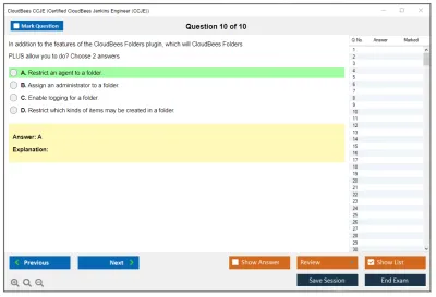 CloudBees CCJE Certified CloudBees Jenkins Engineer (CCJE) Practice test exam simulator test engine exam Prep practice test questions answers Image 10
