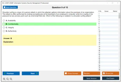 ISC2 CISSP-ISSMP Information Systems Security Management Professional Practice test exam simulator test engine exam Prep practice test questions answers Image 9