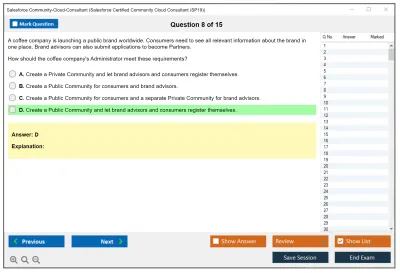 Salesforce Community-Cloud-Consultant Salesforce Certified Community Cloud Consultant Practice test exam simulator test engine exam Prep practice test questions answers Image 8