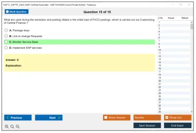 SAP C_S4FTR_2023 SAP Certified Associate - SAP S/4HANA Cloud Private Edition, Treasury Practice test exam simulator test engine exam Prep practice test questions answers Image 15