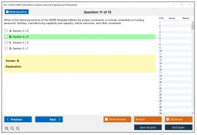 ISC2 CISSP-ISSEP Information Systems Security Engineering Professional Practice test exam simulator test engine exam Prep practice test questions answers Image 11