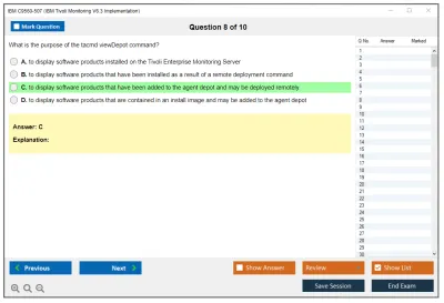 IBM C9560-507 IBM Tivoli Monitoring V6.3 Implementation Practice test exam simulator test engine exam Prep practice test questions answers Image 8
