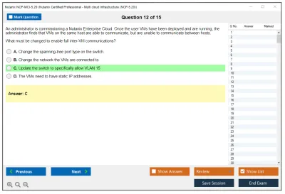 Nutanix NCP-MCI-5.20 Nutanix Certified Professional - Multi cloud Infrastructure (NCP-5.20) Practice test exam simulator test engine exam Prep practice test questions answers Image 12
