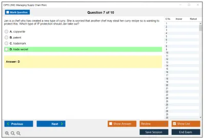 CIPS L5M2 Managing Supply Chain Risk Practice test exam simulator test engine exam Prep practice test questions answers Image 7