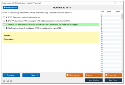 Alcatel-Lucent 4A0-100 Nokia Scalable IP Networks Practice test exam simulator test engine exam Prep practice test questions answers Image 12