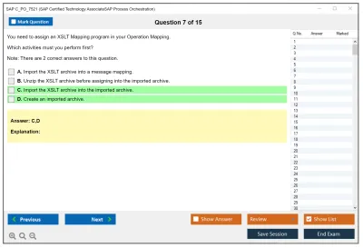 SAP C_PO_7521 SAP Certified Technology AssociateSAP Process Orchestration Practice test exam simulator test engine exam Prep practice test questions answers Image 7