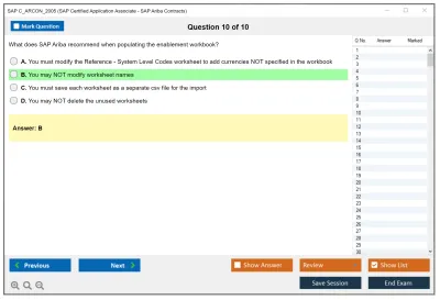 SAP C_ARCON_2005 SAP Certified Application Associate - SAP Ariba Contracts Practice test exam simulator test engine exam Prep practice test questions answers Image 10