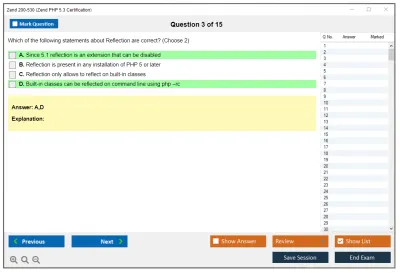 Zend 200-530 Zend PHP 5.3 Certification Practice test exam simulator test engine exam Prep practice test questions answers Image 3