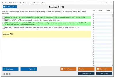 Blue Prism ATA02 Designing a Blue Prism (Version 6.0) Environment Practice test exam simulator test engine exam Prep practice test questions answers Image 4