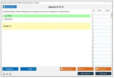 Huawei H19-308 Huawei Certified Pre-sales Associate-Storage-ENU Practice test exam simulator test engine exam Prep practice test questions answers Image 6