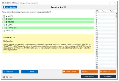 IBM C1000-132 IBM Maximo Manage v8.0 Implementation Practice test exam simulator test engine exam Prep practice test questions answers Image 4