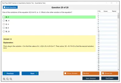 Test Prep GMAT-Section-2-Quantitative Section Two : Quantitative Test Practice test exam simulator test engine exam Prep practice test questions answers Image 20