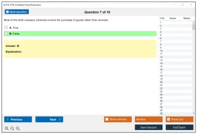 ACFE CFE Certified Fraud Examiner Practice test exam simulator test engine exam Prep practice test questions answers Image 7