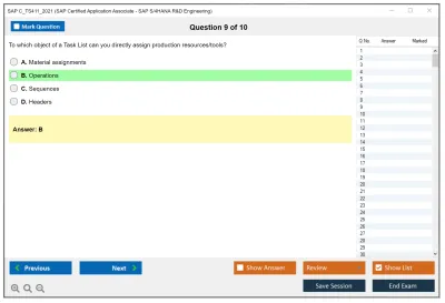 SAP C_TS411_2021 SAP Certified Application Associate - SAP S/4HANA R&D Engineering Practice test exam simulator test engine exam Prep practice test questions answers Image 9