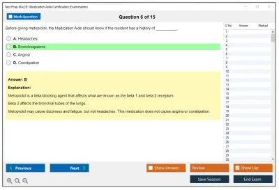 Test Prep MACE Medication Aide Certification Examination Practice test exam simulator test engine exam Prep practice test questions answers Image 6