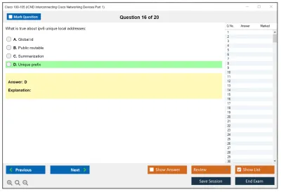Cisco 100-105 ICND Interconnecting Cisco Networking Devices Part 1 Practice test exam simulator test engine exam Prep practice test questions answers Image 16