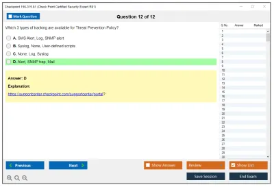 Checkpoint 156-315.81 Check Point Certified Security Expert R81.20 Practice test exam simulator test engine exam Prep practice test questions answers Image 12