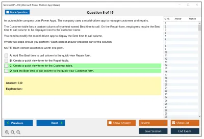 Microsoft PL-100 Microsoft Power Platform App Maker Practice test exam simulator test engine exam Prep practice test questions answers Image 8