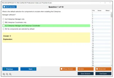 RSA 050-SEPRODLP-01 RSA Certified SE Professional in Data Loss Prevention Exam Practice test exam simulator test engine exam Prep practice test questions answers Image 1