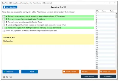 Blue Prism AIE02 Installing and Configuring a Blue Prism (Version 6.0) Environment (EN) Practice test exam simulator test engine exam Prep practice test questions answers Image 3