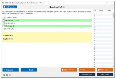 IBM C2090-552 IBM InfoSphere Optim for Distributed Systems - V7.3.1 Practice test exam simulator test engine exam Prep practice test questions answers Image 2