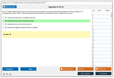 CertNexus ITS-110 Certified Internet of Things Security Practitioner (CIoTSP) Practice test exam simulator test engine exam Prep practice test questions answers Image 6