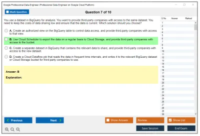 Google Professional-Data-Engineer Google Professional Data Engineer Exam Practice test exam simulator test engine exam Prep practice test questions answers Image 7