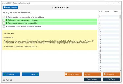 Microsoft 98-366 Networking Fundamentals Practice test exam simulator test engine exam Prep practice test questions answers Image 6