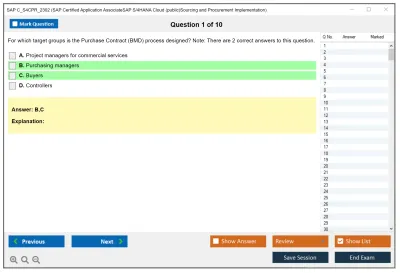 SAP C_S4CPR_2302 SAP Certified Application AssociateSAP S/4HANA Cloud (public)Sourcing and Procurement Implementation Practice test exam simulator test engine exam Prep practice test questions answers Image 1