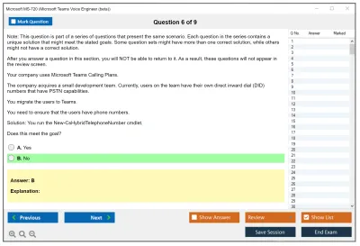 Microsoft MS-720 Microsoft Teams Voice Engineer Practice test exam simulator test engine exam Prep practice test questions answers Image 6