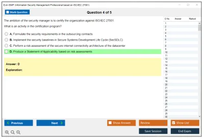 Exin ISMP Information Security Management Professional based on ISO/IEC 27001 Practice test exam simulator test engine exam Prep practice test questions answers Image 4