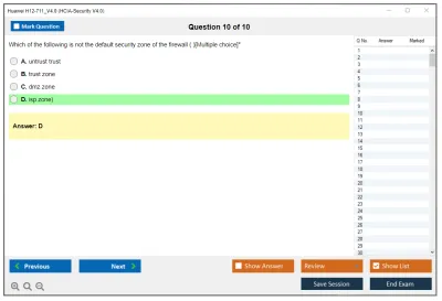 Huawei H12-711_V4.0 HCIA-Security V4.0 Exam Practice test exam simulator test engine exam Prep practice test questions answers Image 10