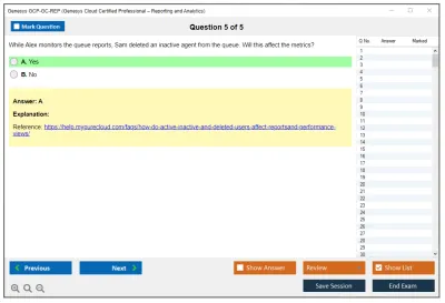 Genesys GCP-GC-REP Genesys Cloud Certified Professional - Reporting and Analytics Practice test exam simulator test engine exam Prep practice test questions answers Image 5
