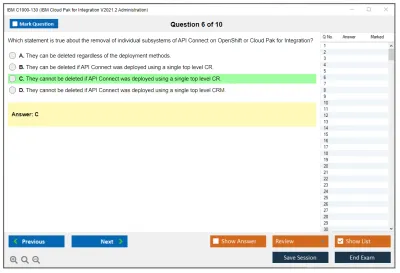 IBM C1000-130 IBM Cloud Pak for Integration V2021.2 Administration Practice test exam simulator test engine exam Prep practice test questions answers Image 6