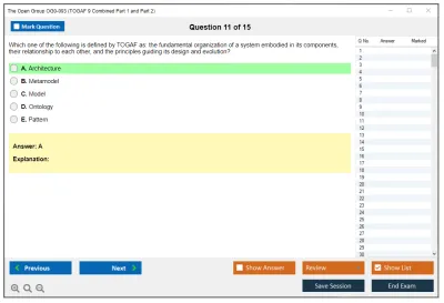 The Open Group OG0-093 TOGAF 9.2 Combined Part 1 and Part 2 Practice test exam simulator test engine exam Prep practice test questions answers Image 11