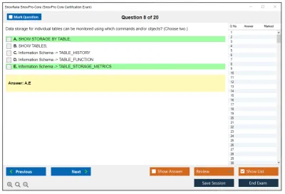 Snowflake SnowPro-Core SnowPro Core Certification Exam Practice test exam simulator test engine exam Prep practice test questions answers Image 8