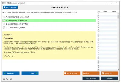 CIPS L4M3 Commercial Contracting Practice test exam simulator test engine exam Prep practice test questions answers Image 10