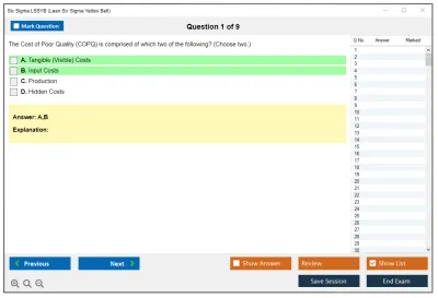 Six Sigma LSSYB Lean Six Sigma Yellow Belt Practice test exam simulator test engine exam Prep practice test questions answers Image 1