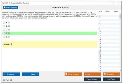 AMA PCM Professional Certified Marketer Practice test exam simulator test engine exam Prep practice test questions answers Image 4
