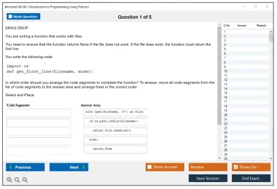 Microsoft 98-381 Introduction to Programming Using Python Practice test exam simulator test engine exam Prep practice test questions answers Image 1