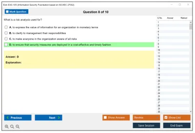 Exin EX0-105 Information Security Foundation based on ISO/IEC 27002 Practice test exam simulator test engine exam Prep practice test questions answers Image 8