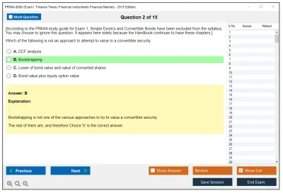 PRMIA 8006 Exam I: Finance Theory Financial Instruments Financial Markets - 2015 Edition Practice test exam simulator test engine exam Prep practice test questions answers Image 2