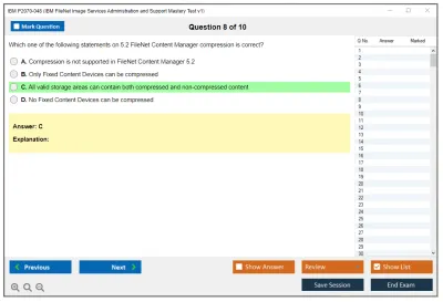 IBM P2070-048 IBM FileNet Image Services Administration and Support Mastery Test v1 Practice test exam simulator test engine exam Prep practice test questions answers Image 8